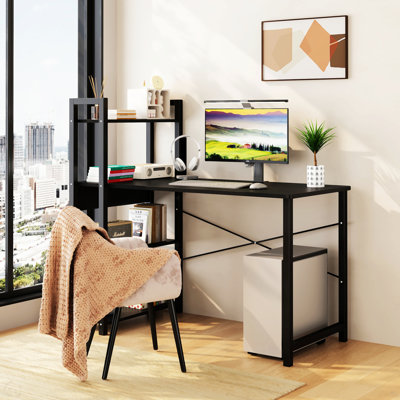 Computer Desk Bookcase Integrated Desktop Table Home Bedroom Table Steel Frame Computer Desk Student Writing Desk Desk