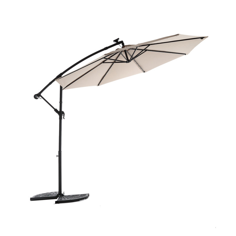Parasol de marché à DEL 10 pi, Kaki