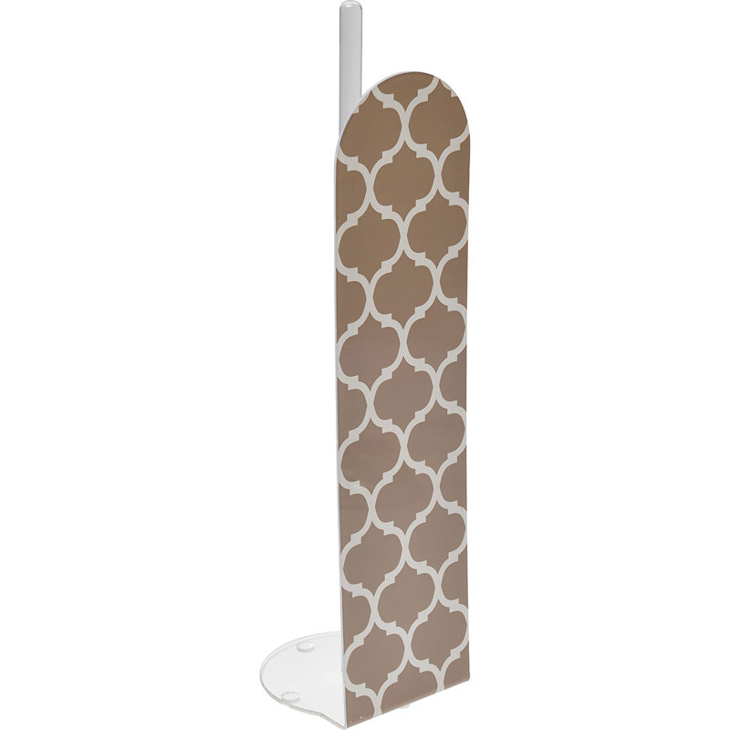 Taupe and White Plastic Moroccan Freestanding Toilet Paper Holder