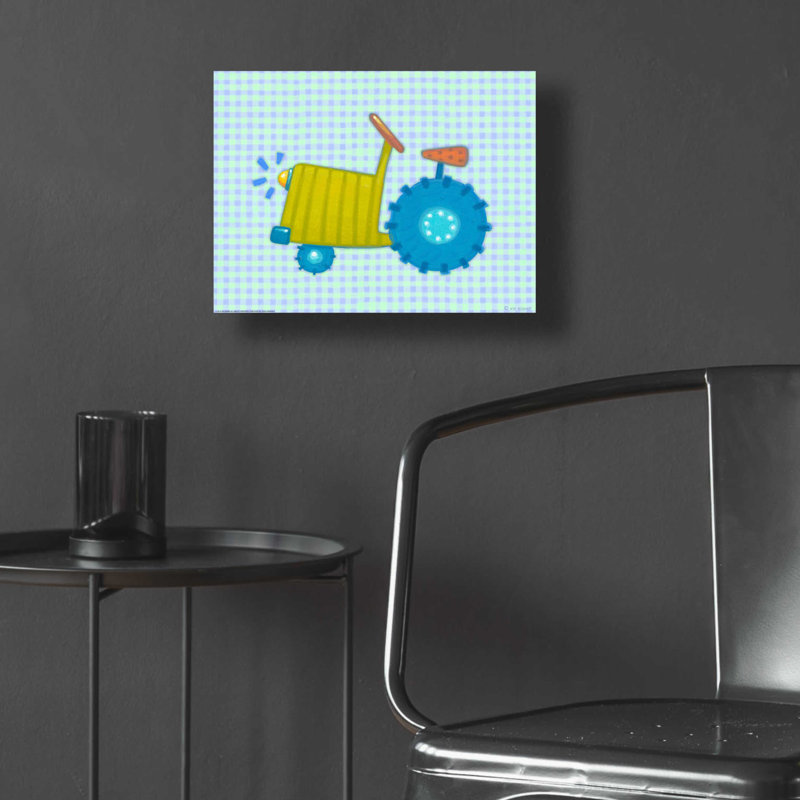 «Blue Tractor» par Viv Eisner, H 12 po x l 16 po