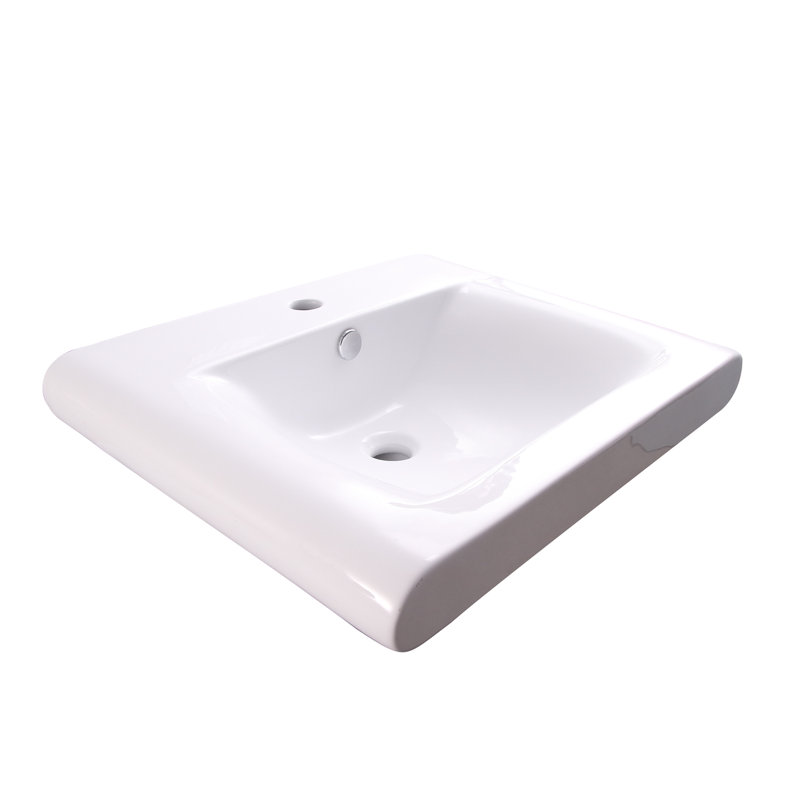 Barclay Thad 18.75'' White Vitreous China Rectangular Bathroom Sink with Overflow
