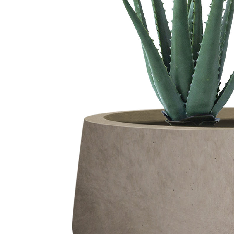 Wurster 3 Piece 21.6", 16.9", and 12.5"W Round Concrete Elegant Planters, Outdoor Indoor Modern Planter Pots, Lightweight, Weather Resistant, Seamless with Drainage Hole Set