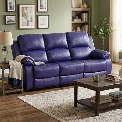 Causeuse inclinable électrique bleu foncé, double inclinable en tissu résistant à l'usure avec seau de rangement et porte-gobelets