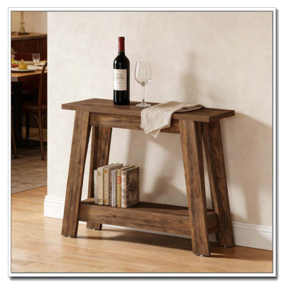 Rustic Console Table,2-Tier Entryway Table,Narrow Sofa Table