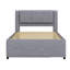 Full Size Upholstered Platform Bed With Linen Headboard – Trundle (Flat/Erected), No Box Spring Required-574633749