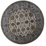 Wool Oriental Area Rug in Gray/Light Blue/Brown