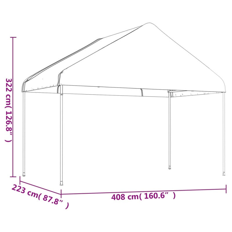 Dakota Fields Gazebo With Roof White 8.92X4.08X3.22 M Polyethylene