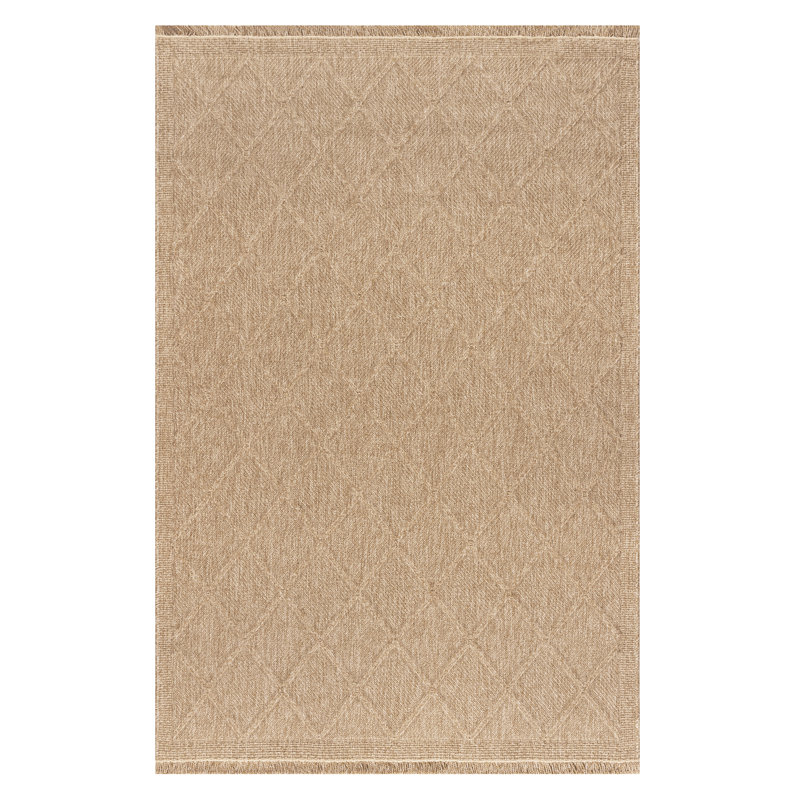 Aindrea Geometric Machine Made Indoor / Outdoor Area Rug, Rectangle 6'7" x 9'6"