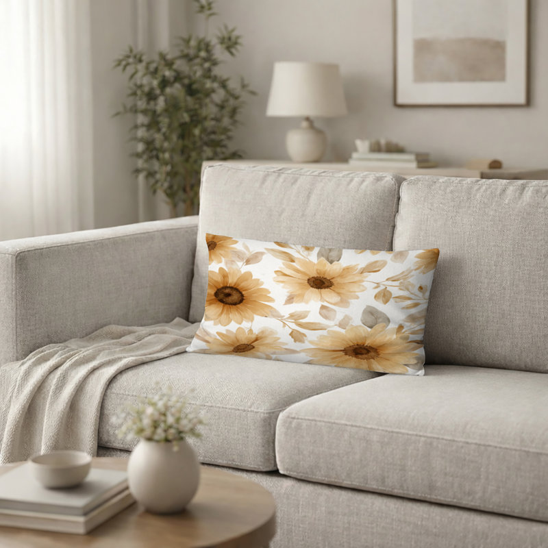 Coussin Country Farmhouse - Coussin jaune, H 12 po x l 20 po