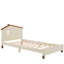 Ensemble de chambre à coucher 3 pièces avec lit plateforme simple avec table de chevet et commode, gris-107130635