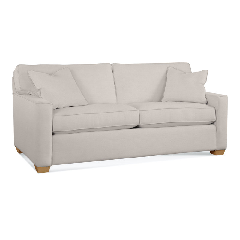 Frye 81'' Upholstered Sofa, White Textured Performance; 0865-91, Honey
