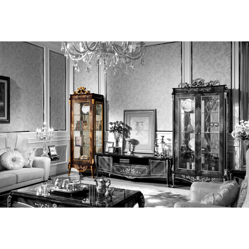 Athena Solid Wood Lighted Curio Cabinet, Right
