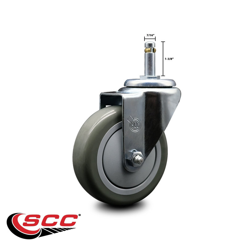 Grip Ring Stem Caster, Gray