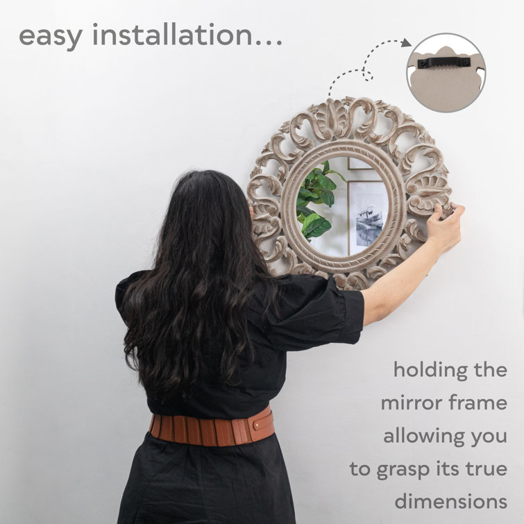 Round Mirrors 24inch Wall Mirrors Decorative Wood Frame Morden Mirrors –  JIYUERLTD