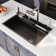 Deervalley 31.5" X 18" Smart Waterfall Kitchen Sink, Drop In Stainless Steel Digital Display Workstation Sink