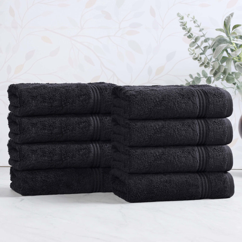 Oleg Heritage Egyptian Cotton Soft Absorbent Luxury Hand Towel, Black