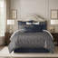 Ensemble de housse de couette vénitien bleu marine Super King-118487915