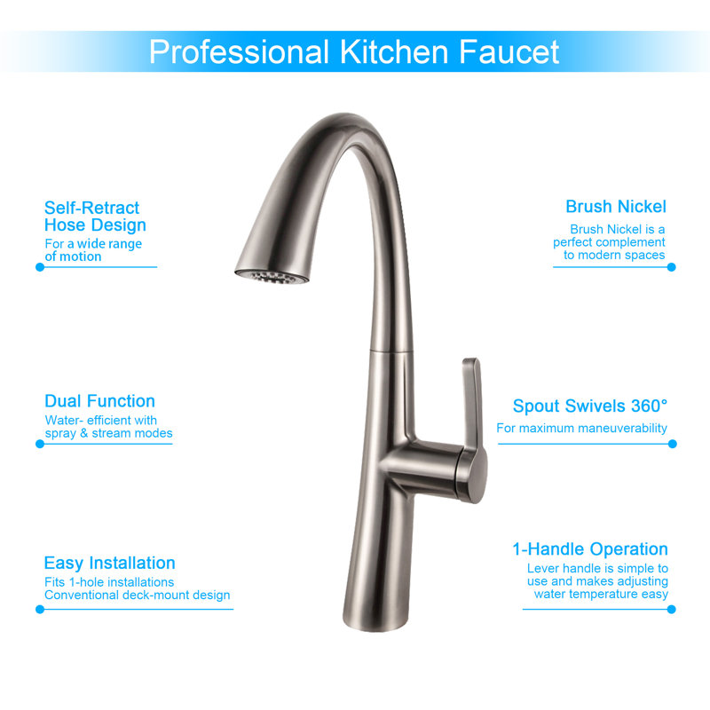 Beslend Pull Down Kitchen Faucet