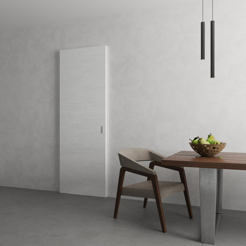 Grange cachée | Ego 5000 | Portes en placage de bois | Ensemble coulissant magique Magic |, 42 po x 80 po, Chêne blanc peint