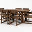 Table de patio pour 7 personnes avec trou pour parasol et 6 chaises avec accoudoirs Brown-2053343223-2053343225