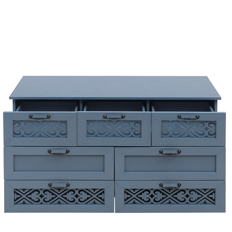 Armoire 7 tiroirs,, Bleu
