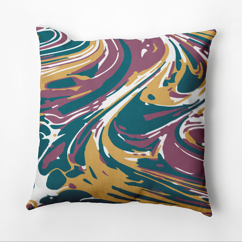 Happy Hippy Geometric Outdoor Reversible Throw Pillow, Purple, 18" x 18"