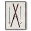 Reproduction encadrée de skis rétro - bois massif-499961684