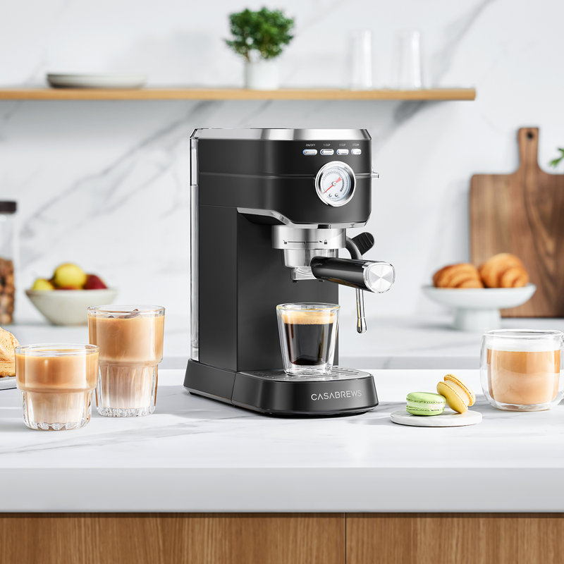 CASABREWS 20 Bar Espresso Machine Coffee Maker W/ Powerful Steam Wand Stainless Steel, Black