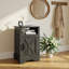 Table de chevet de ferme de 16 po avec station de charge, table de chevet avec armoire de rangement et ports USB de 16 po gris foncé