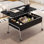 Table basse à plateau relevable avec rangement 35,4 po, noir