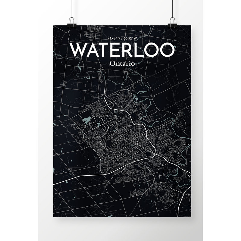 Waterloo City Map - No Frame Print, 43.2cm H x 27.9cm W