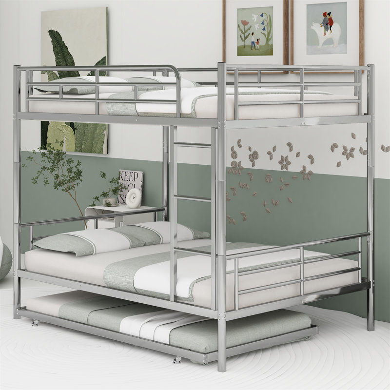Allorah Full Over Full Standard Bunk Bed with Trundle by Isabelle & Max™, Silver