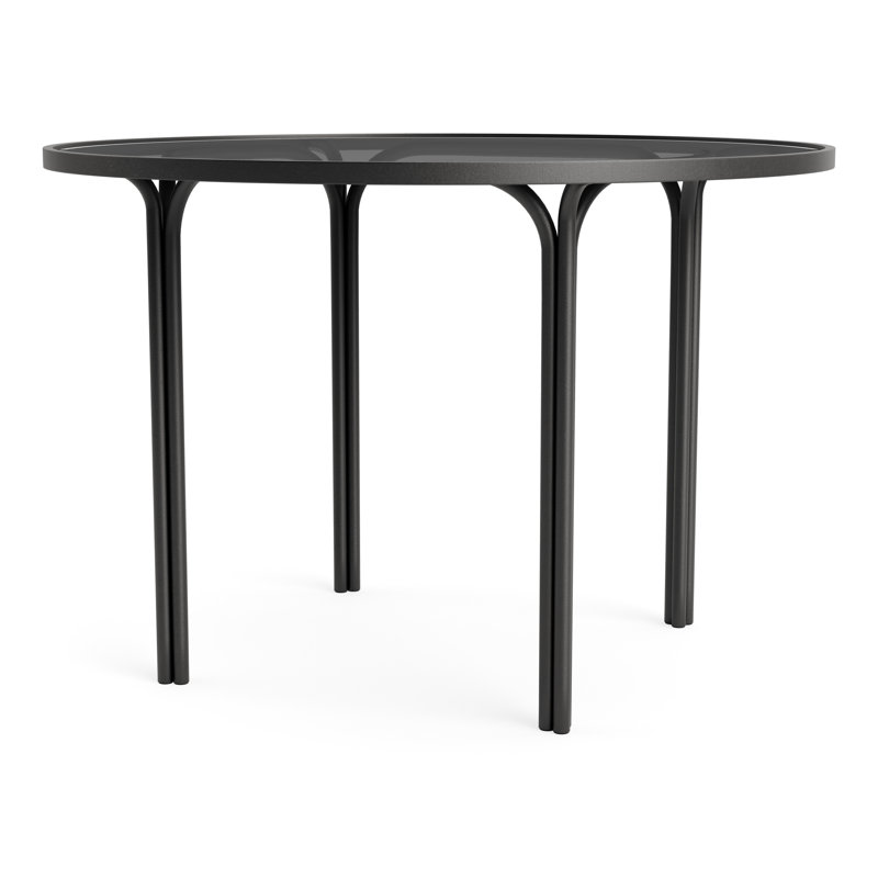 Kantan Outdoor Round Dining Table, Textured Pewter