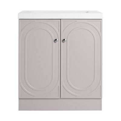 Meuble-lavabo autoportant avec lavabo en résine