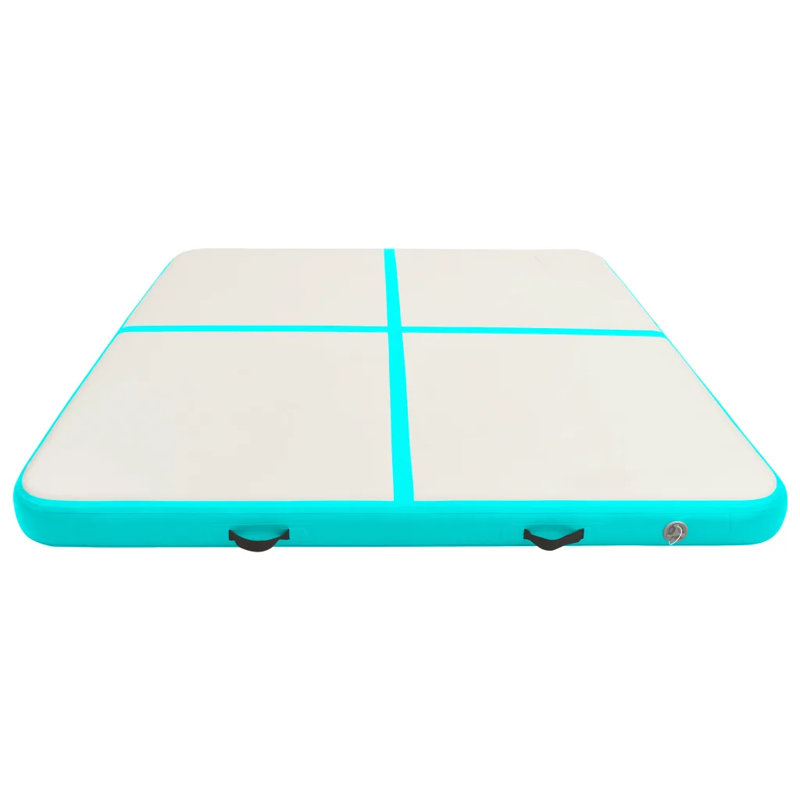 Coppage Inflatable Gymnastics Mat with Pump, 20cm H x 200cm W x 200cm D, Green