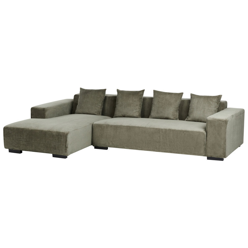 Alhan 4 Seater Corner Sofa , Right Hand Facing, Green