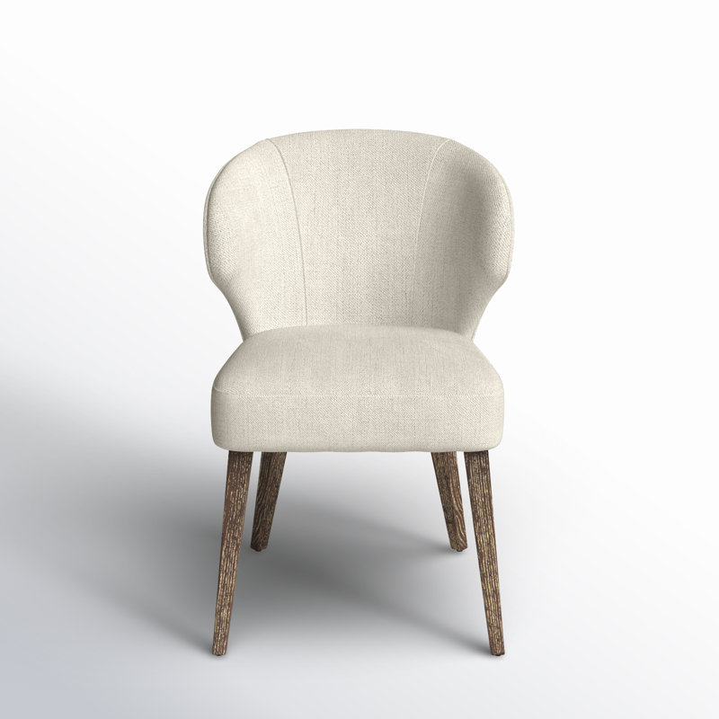 Niles Upholstered Dining Chair, Cream, Medium Brown