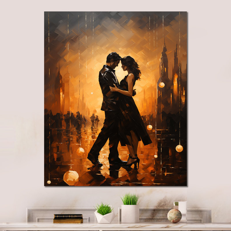 «Dance Tango Couple Harmony I» sur métal, H 32 po x l 16 po