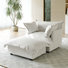 Upholstered Armchair with Footstool