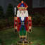 Décoration de Noël casse-noisette éclairée 5 pi, Soldat de casse-noisette extérieur pré-éclairé avec 162 Leds blanc chaud, conception enfichable avec piquets de sol