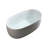 " modern solid surface resin stone bathtub | freestanding tub with pop-up drain & overflow | compact for small homes