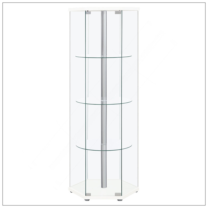 Vitrine hexagonale en verre transparent Tenley