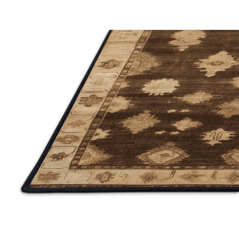 Tapis brun lavable à la machine, Carré 4 pi