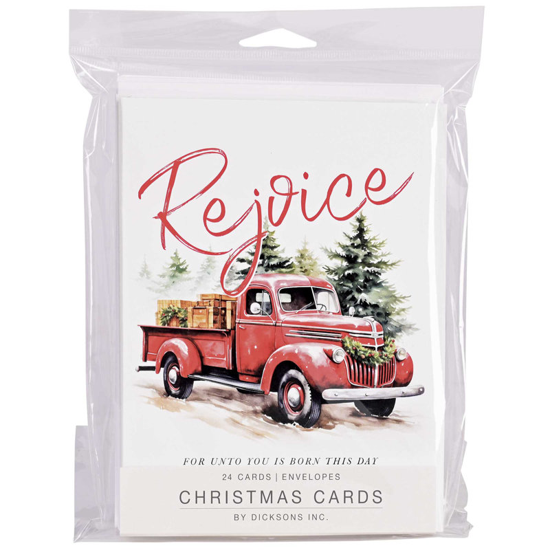 Carte de Noël camion avec ensemble d'arbres