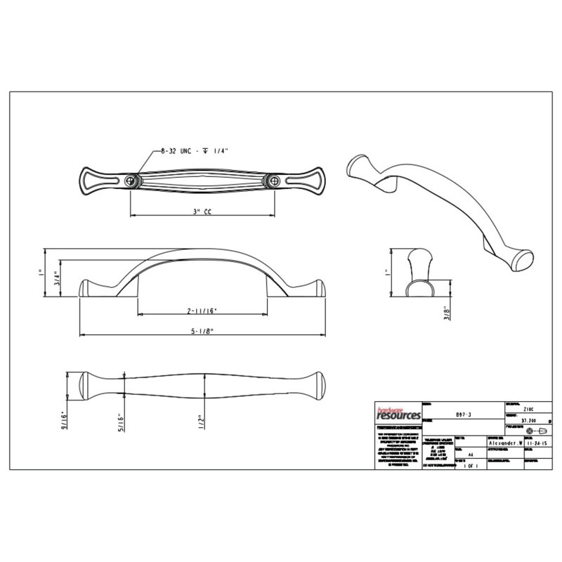 Merryville 3" Center to Center Arch Pull, Brushed Oil Rubbed Bronze