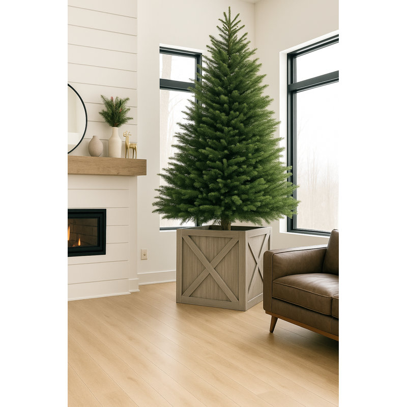 24" H Elevated Wooden Tree Collar/ Raiser, Gray