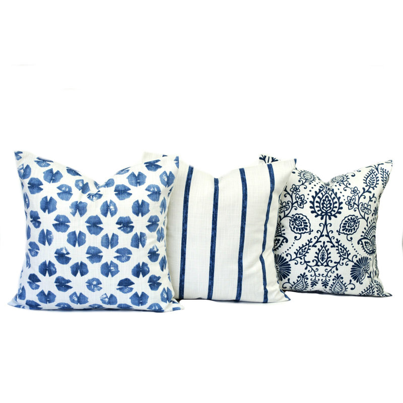 Housse de coussin carré 100% coton Miles, H 17 po x l 17 po