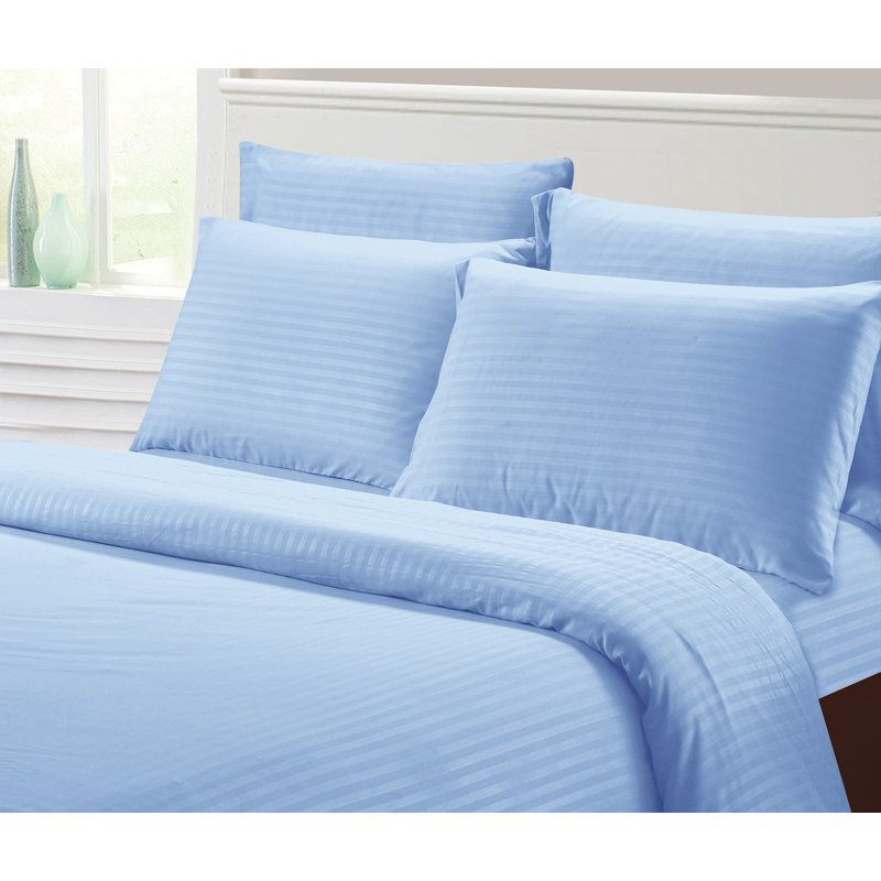 Apthorp Microfiber Striped Sheet Set, Full, Blue