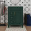 Meuble-lavabo moderne autoportant de 24 pouces avec lavabo et deux tiroirs de rangement réglables pour les petites salles de bain-121085787