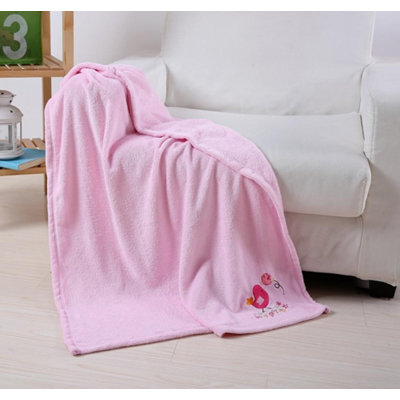 Couverture mignonne brodée ultra douce